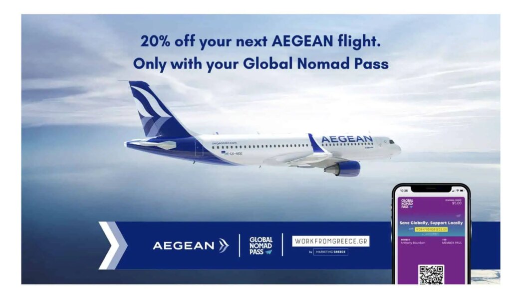 AEGEAN Airlines Joins Global Nomad Pass and WORKFROMGREECE.GR