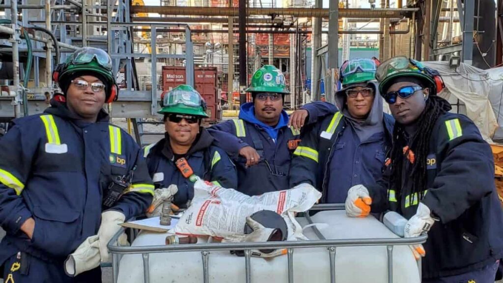 Why is everyone selling BP shares? Workers at Whiting refinery, US