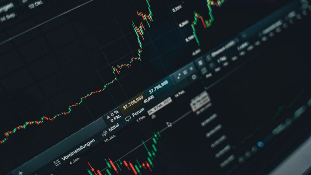 Stock market charts on a screen during the May 2026 rally